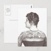 'Liefde een ander' Victoriaans vrouw met tatoeage Briefkaart (Voorkant / Achterkant)