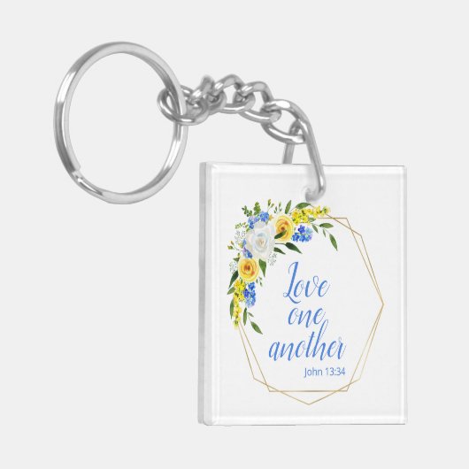 Liefde een andere Floral Sleutelhanger (Voorkant Links)