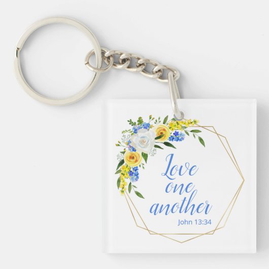 Liefde een andere Floral Sleutelhanger (Voorkant)