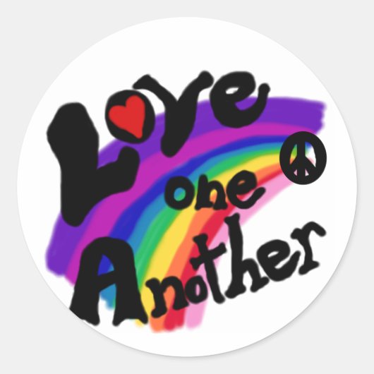 Liefde een andere regenboog ronde sticker (Voorkant)