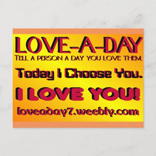 Liefde Een Dag Postkaart (Voorkant)