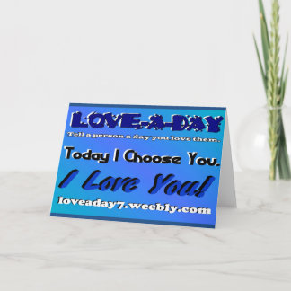 Liefde Een Dag Wenskaart-Blauw Kaart