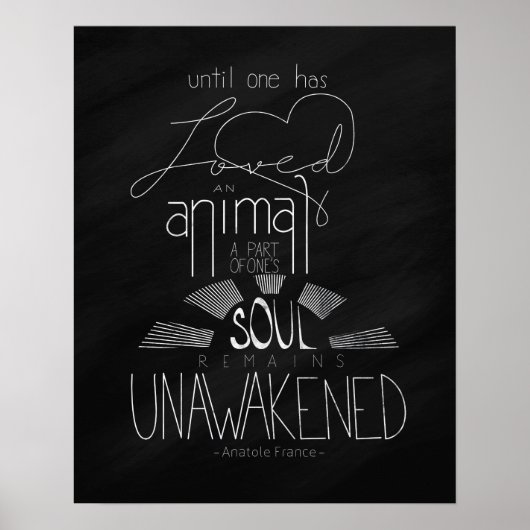 Liefde een dierlijk Anatole France Hand Lettered P Poster (Voorkant)