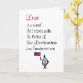 Liefde - Een grappig, gelukkig Valentijnsdaggedich Kaart (Gele Bloem)