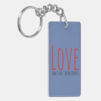 Liefde - één hart. Zeven vormen acryl sleutelhange Sleutelhanger