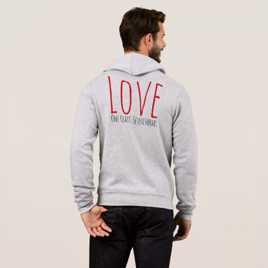 Liefde - Eén Hart. Zeven Vormen T-shirt (Achterkant volledig)