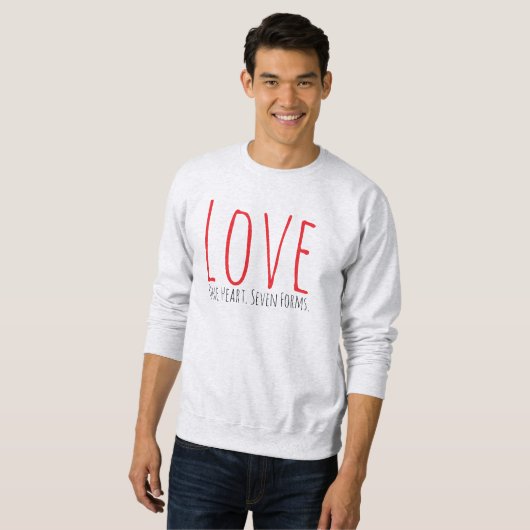 Liefde - één hart. Zeven vormen T-shirt (Voorkant volledig)