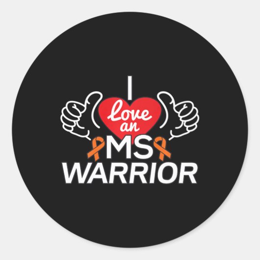 Liefde Een Multiple Sclerosis MS Warrior Ronde Sticker (Voorkant)