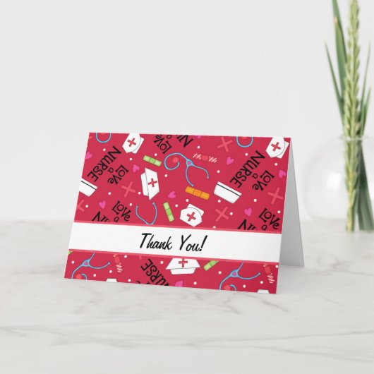 Liefde een verpleegster bedankt Medical Art Red (Voorkant)