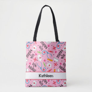 Liefde een Zuster Art Roze Naam Persoonlijk Tote Bag