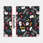 Liefde een zwarte Nurse Art-naam op maat Fleece Deken (Voorkant (Horizontaal))