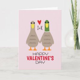Liefde Eenden Aangepaste Initialen Valentijnsdag K Feestdagen Kaart