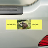 Liefde eenden! Eet eend! Bumpersticker (Op auto)
