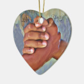 Liefde, eenheid, vrede keramisch ornament (Links)