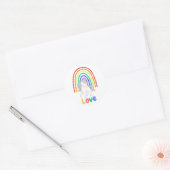 Liefde eenhoorn regenboog ronde sticker (Envelop)