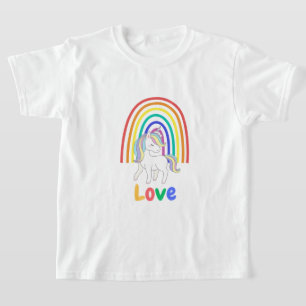 Liefde eenhoorn regenboog t-shirt