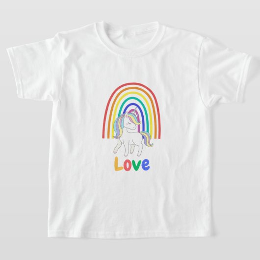 Liefde eenhoorn regenboog t-shirt (Laagn)