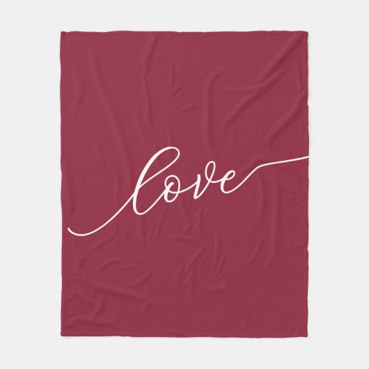 Liefde Eenvoudig Schrift Rood Fleece Deken (Voorkant)