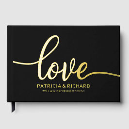 Liefde Eenvoudige Chic Calligrafie Bruiloft Gastenboek