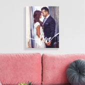 Liefde | Eenvoudige moderne typografie met uw foto Canvas Afdruk (Insitu (Woonkamer))
