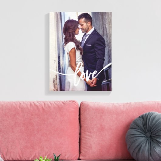 Liefde | Eenvoudige moderne typografie met uw foto Canvas Afdruk (Insitu (Woonkamer))