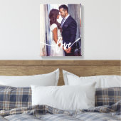 Liefde | Eenvoudige moderne typografie met uw foto Canvas Afdruk (Insitu (Slaapkamer))