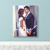 Liefde | Eenvoudige moderne typografie met uw foto Canvas Afdruk (Insitu (Houten vloer))
