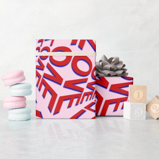 Liefde-effect 3D-typografie op elegant Cadeaupapier (Baby Shower)