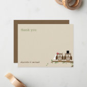 Liefde eigenaars bruiloft Dank je kaarten Notitiekaartje (Voorkant / Achterkant in situ)