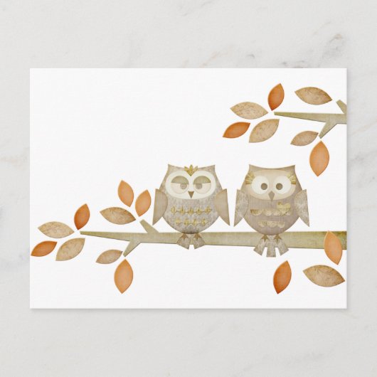 Liefde-eigenaars in bomen briefkaart (Voorkant)