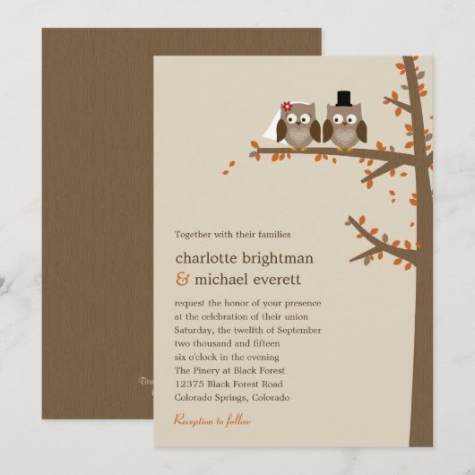 Liefde Eigenaren nemen de Uitnodiging van het Wedd (Voorkant / Achterkant)