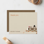 Liefde eigenaren vallen met bruiloft notitiekaartje (Voorkant / Achterkant in situ)