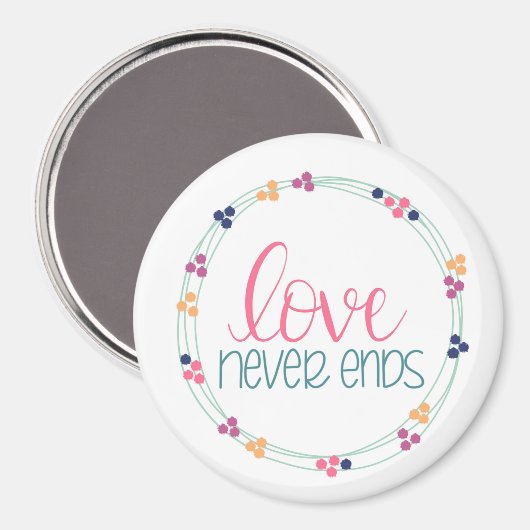 Liefde eindigt nooit magneet (Voorkant / Achterkant)