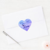 Liefde Elegant Bluebird Gepersonaliseerde bruiloft Hart Sticker (Envelop)