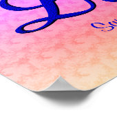 Liefde Elegant Bluebird Gepersonaliseerde bruiloft Poster (Hoek)