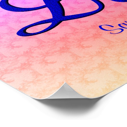 Liefde Elegant Bluebird Gepersonaliseerde bruiloft Poster (Hoek)