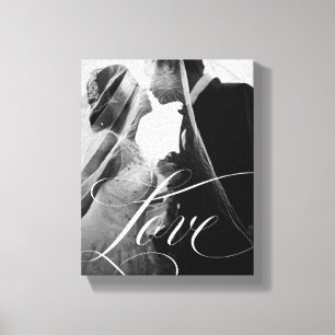  liefde   Elegant Calligrafie met uw foto Canvas Afdruk