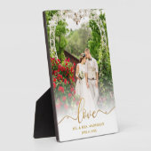 Liefde Elegant Gouden Schrift Mr. & Mrs. Trouwfoto Fotoplaat (Zijkant)