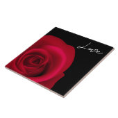 Liefde. Elegant Red Rose Valentijnsdag Gift Tegeltje (Zijkant)