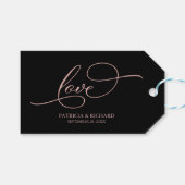 Liefde - Elegant Roos Goud Bruiloft Favor Labels Cadeaulabel (Voorkant (Horizontaal))