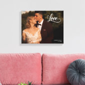 Liefde Elegant Script Bruiloftsfoto Muur Kunst Canvas Afdruk (Insitu (Woonkamer))