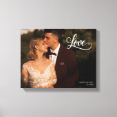 Liefde Elegant Script Bruiloftsfoto Muur Kunst Canvas Afdruk (Voorkant)