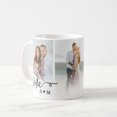 Liefde Elegant Script Koppel 3 Foto Koffiemok (Voorkant links)
