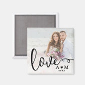 Liefde Elegant Script Koppel Foto Magneet (Voorkant / Achterkant)