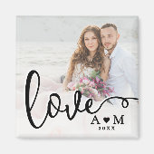 Liefde Elegant Script Koppel Foto Magneet (Voorkant)
