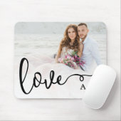 Liefde Elegant Script Koppel Foto Muismat (Met muis)
