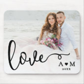 Liefde Elegant Script Koppel Foto Muismat (Voorkant)