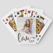 Liefde Elegant Script Koppel Foto Pokerkaarten (Achterkant)