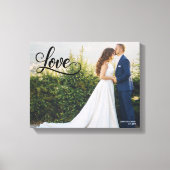 Liefde Elegant Script Trouwfoto Muur Kunst Canvas Afdruk (Voorkant)