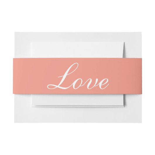 Liefde Elegant Sinaasappel Wit Minimalistische bru Uitnodigingen Wikkel (Voorkant Voorbeeld)